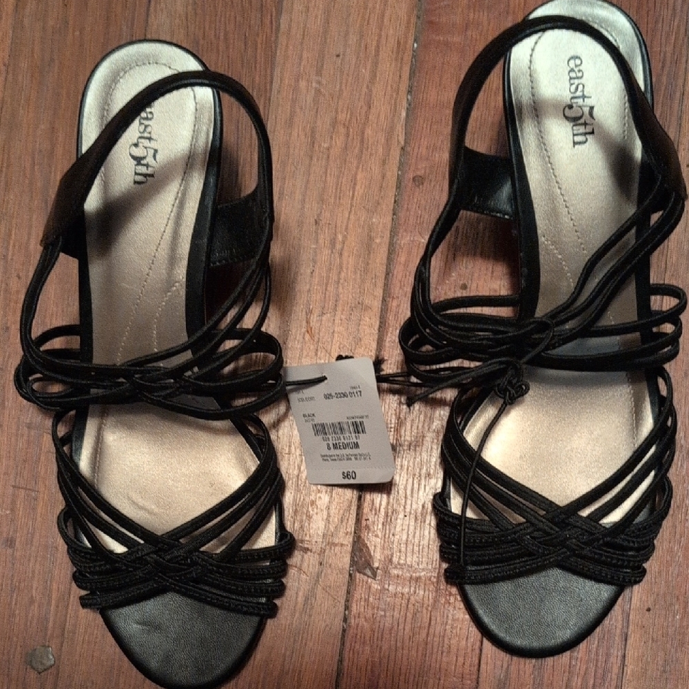 East 5th Black Strappy Sandals